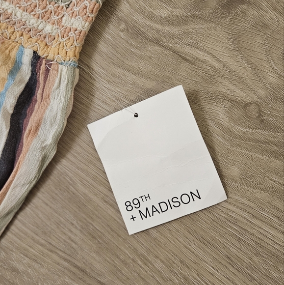 89th Madison Womens Pants Multicolor M Pull On High Rise Texture Striped - Picture 3 of 4